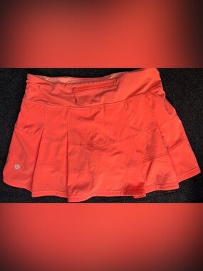 Lululemon Pace Rival Mid Rise Skort - Warm Coral / Sunset Orange - Size 4